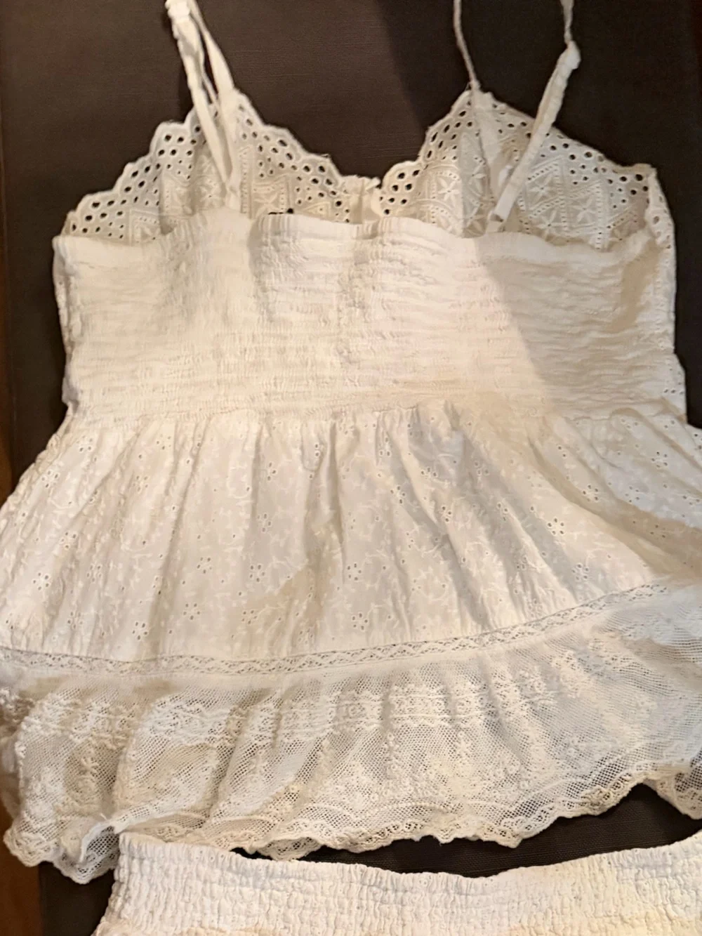 Joie White Eyelet Lace Cami & Short Sleep Set